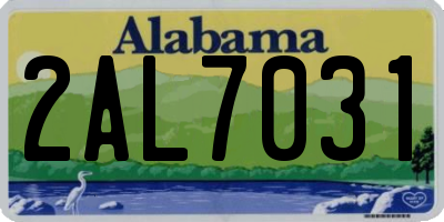 AL license plate 2AL7031
