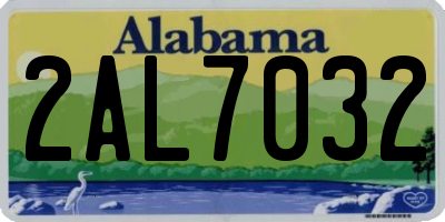 AL license plate 2AL7032