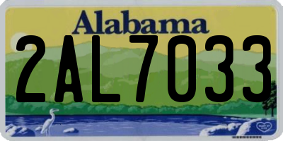 AL license plate 2AL7033