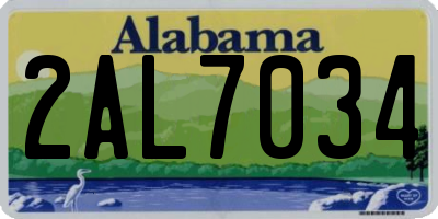 AL license plate 2AL7034