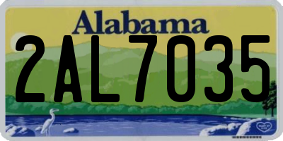 AL license plate 2AL7035