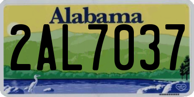 AL license plate 2AL7037