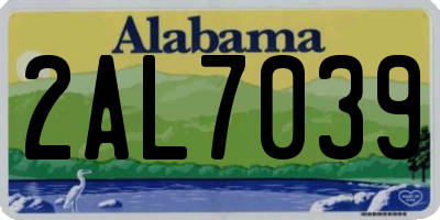 AL license plate 2AL7039