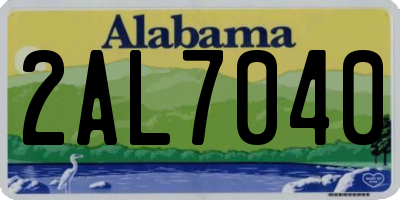 AL license plate 2AL7040