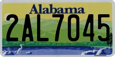 AL license plate 2AL7045