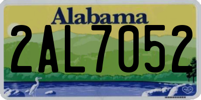 AL license plate 2AL7052