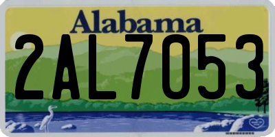 AL license plate 2AL7053