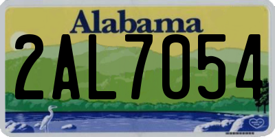AL license plate 2AL7054