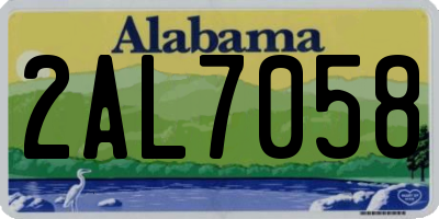 AL license plate 2AL7058