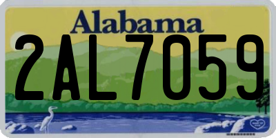 AL license plate 2AL7059