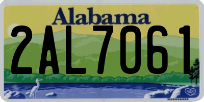 AL license plate 2AL7061