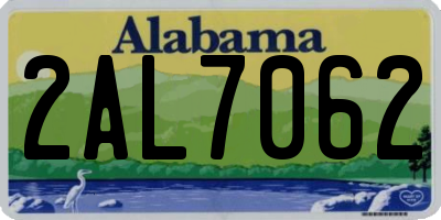 AL license plate 2AL7062