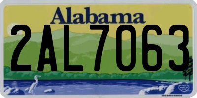 AL license plate 2AL7063