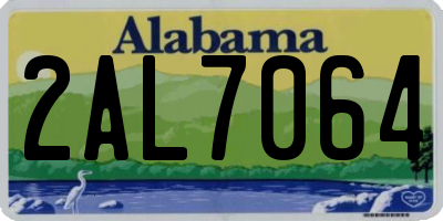 AL license plate 2AL7064
