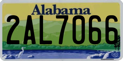 AL license plate 2AL7066