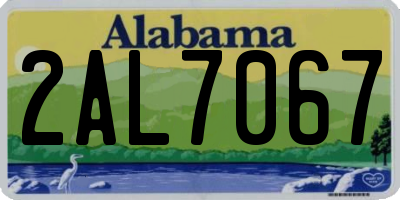 AL license plate 2AL7067