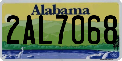 AL license plate 2AL7068