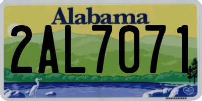 AL license plate 2AL7071