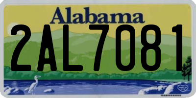 AL license plate 2AL7081