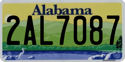 AL license plate 2AL7087