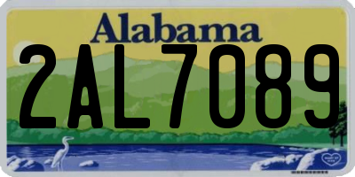 AL license plate 2AL7089