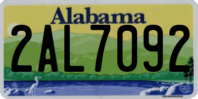 AL license plate 2AL7092