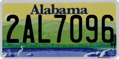 AL license plate 2AL7096