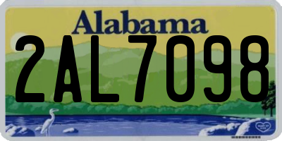AL license plate 2AL7098