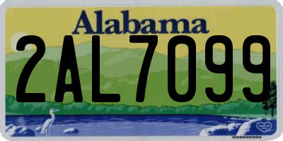 AL license plate 2AL7099