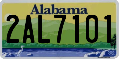 AL license plate 2AL7101