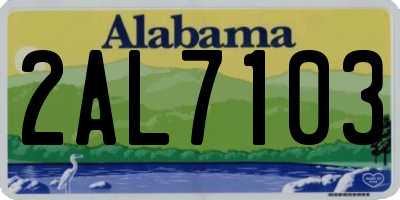 AL license plate 2AL7103