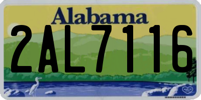 AL license plate 2AL7116