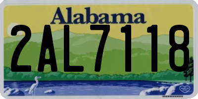 AL license plate 2AL7118