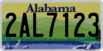 AL license plate 2AL7123