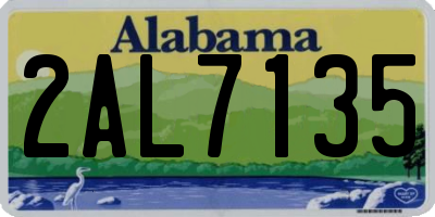 AL license plate 2AL7135