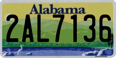 AL license plate 2AL7136