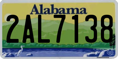 AL license plate 2AL7138