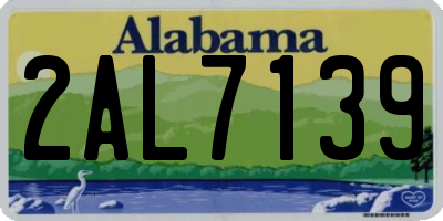 AL license plate 2AL7139