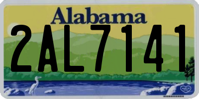 AL license plate 2AL7141