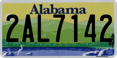 AL license plate 2AL7142