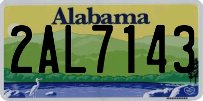 AL license plate 2AL7143