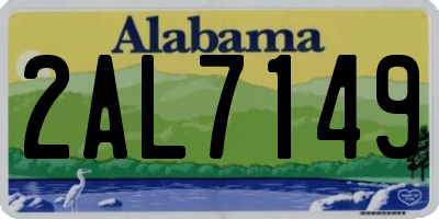AL license plate 2AL7149