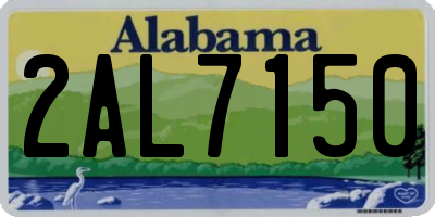 AL license plate 2AL7150