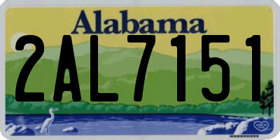 AL license plate 2AL7151