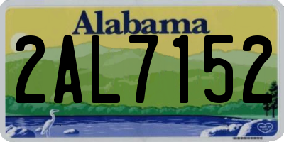 AL license plate 2AL7152