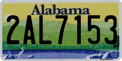 AL license plate 2AL7153