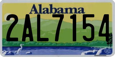 AL license plate 2AL7154
