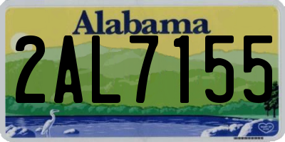 AL license plate 2AL7155
