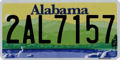 AL license plate 2AL7157