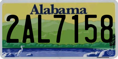 AL license plate 2AL7158